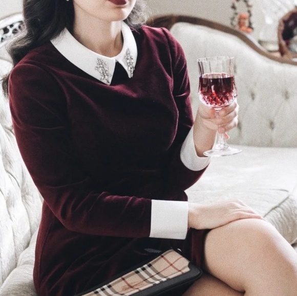 🍒NWT🍒 TED BAKER CHERYL VELVET DRESS - Picture 3 of 8